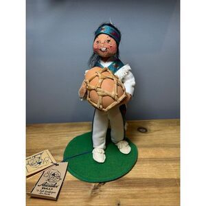 Annalee Doll 10” White Eagle Indian Boy with Pottery